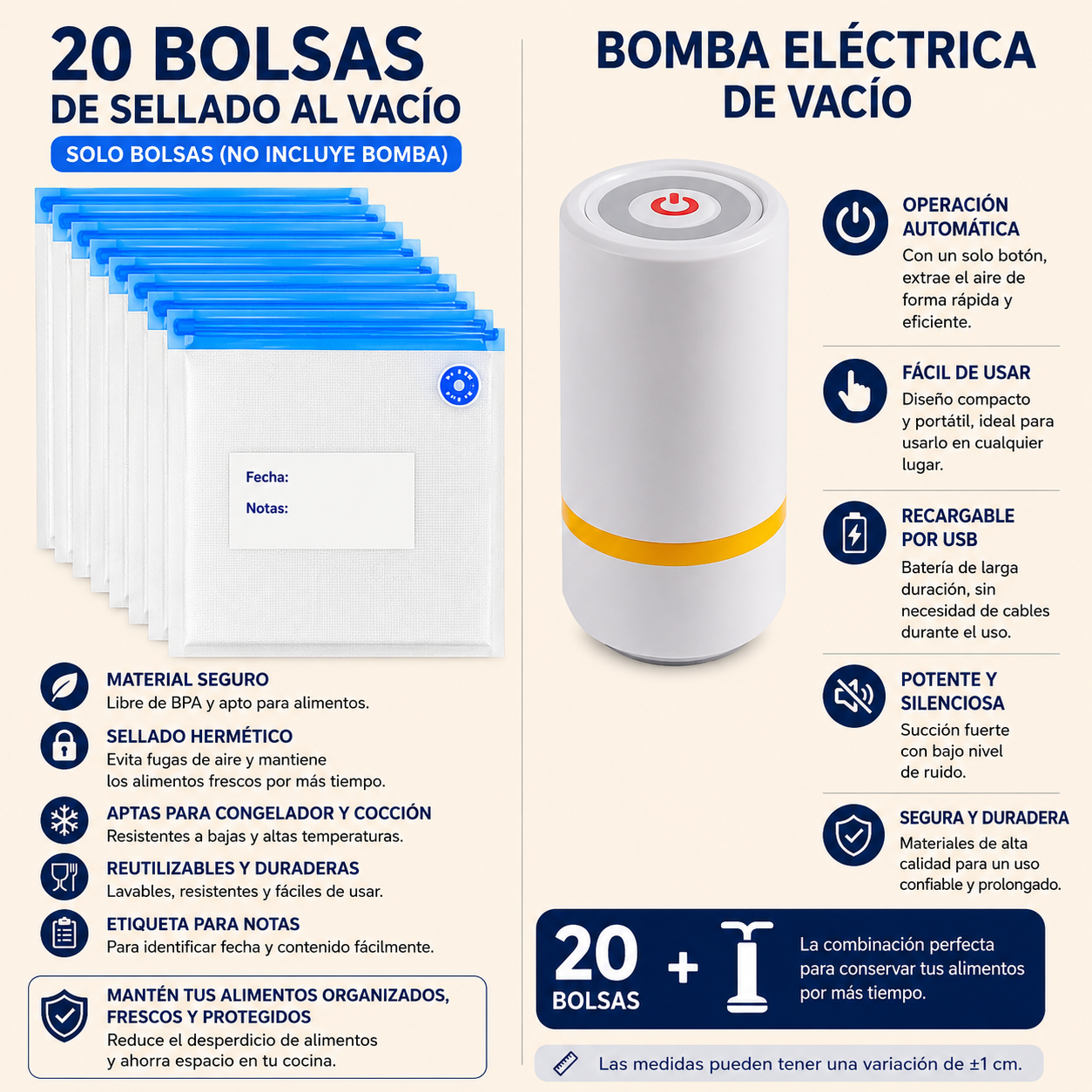 Bolsas Reutilizables al Vacío