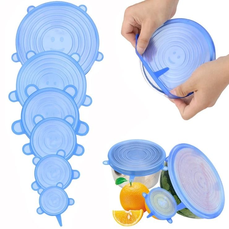 Tapas Ajustables de Silicona 6 Unidades