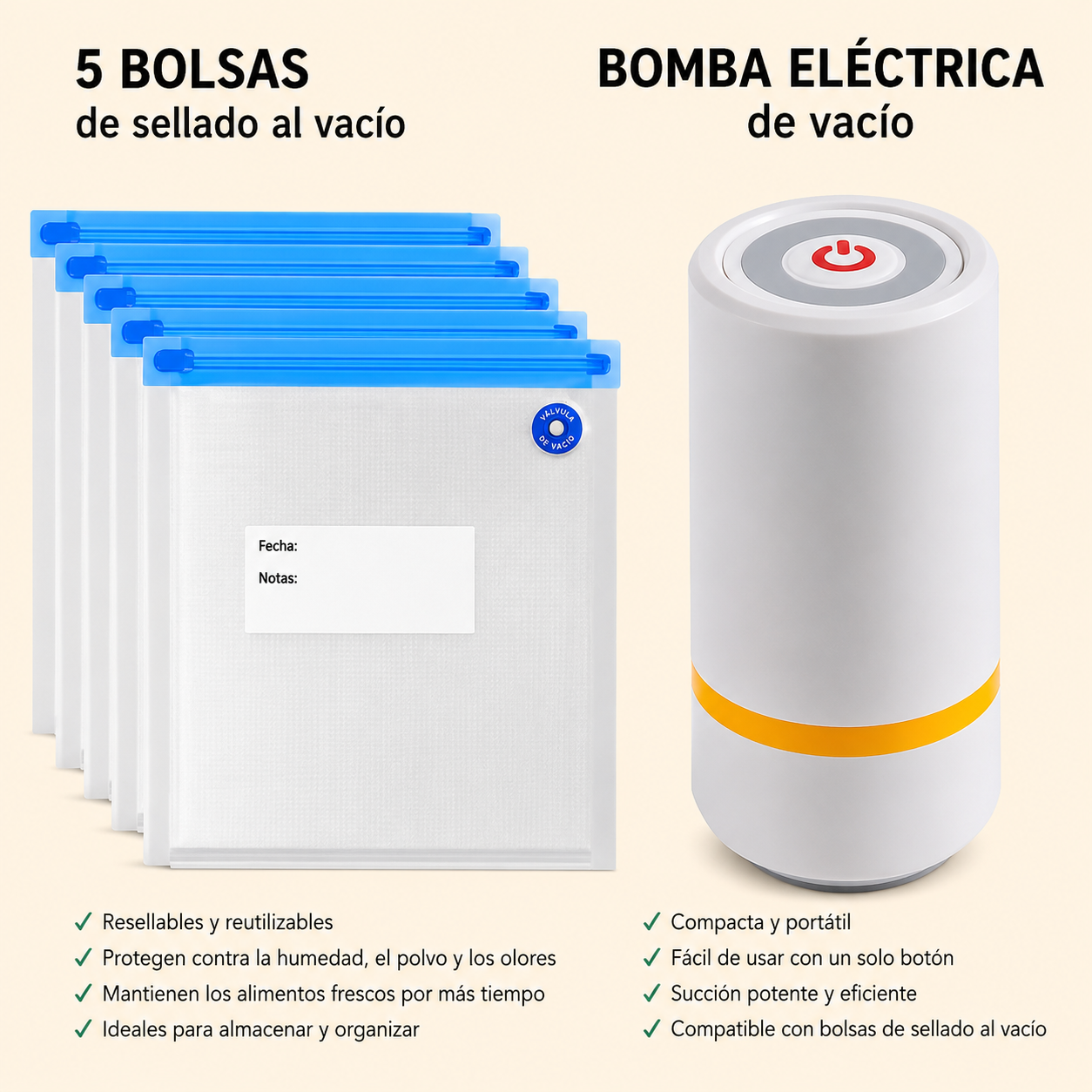 Bolsas Reutilizables al Vacío
