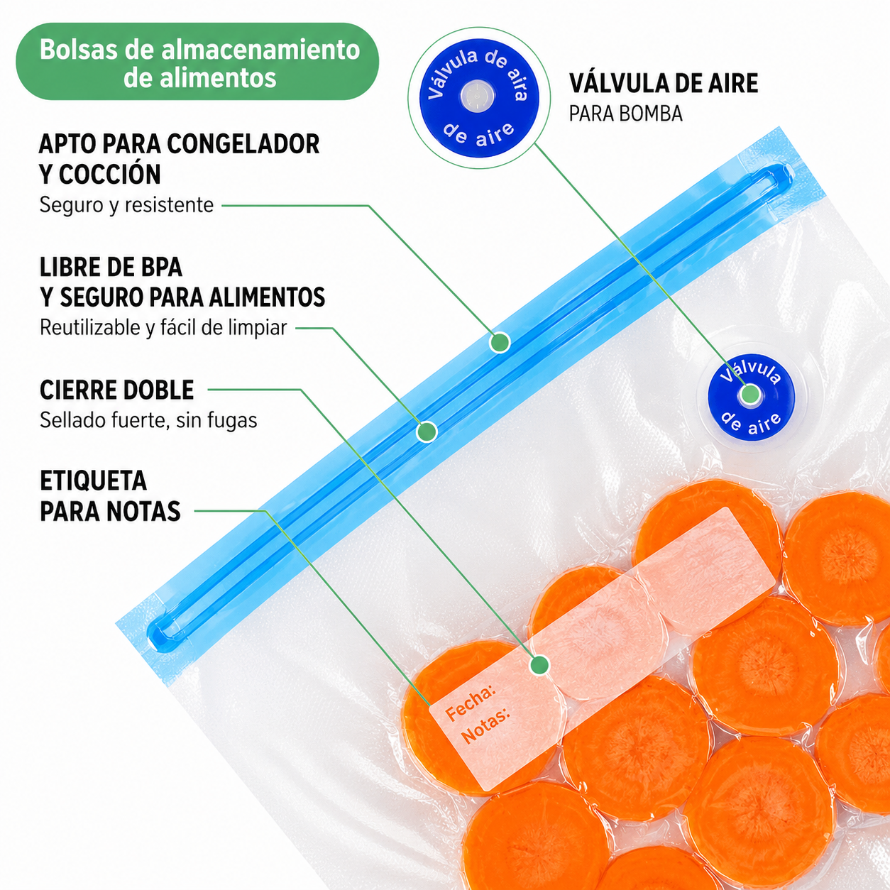 Bolsas Reutilizables al Vacío