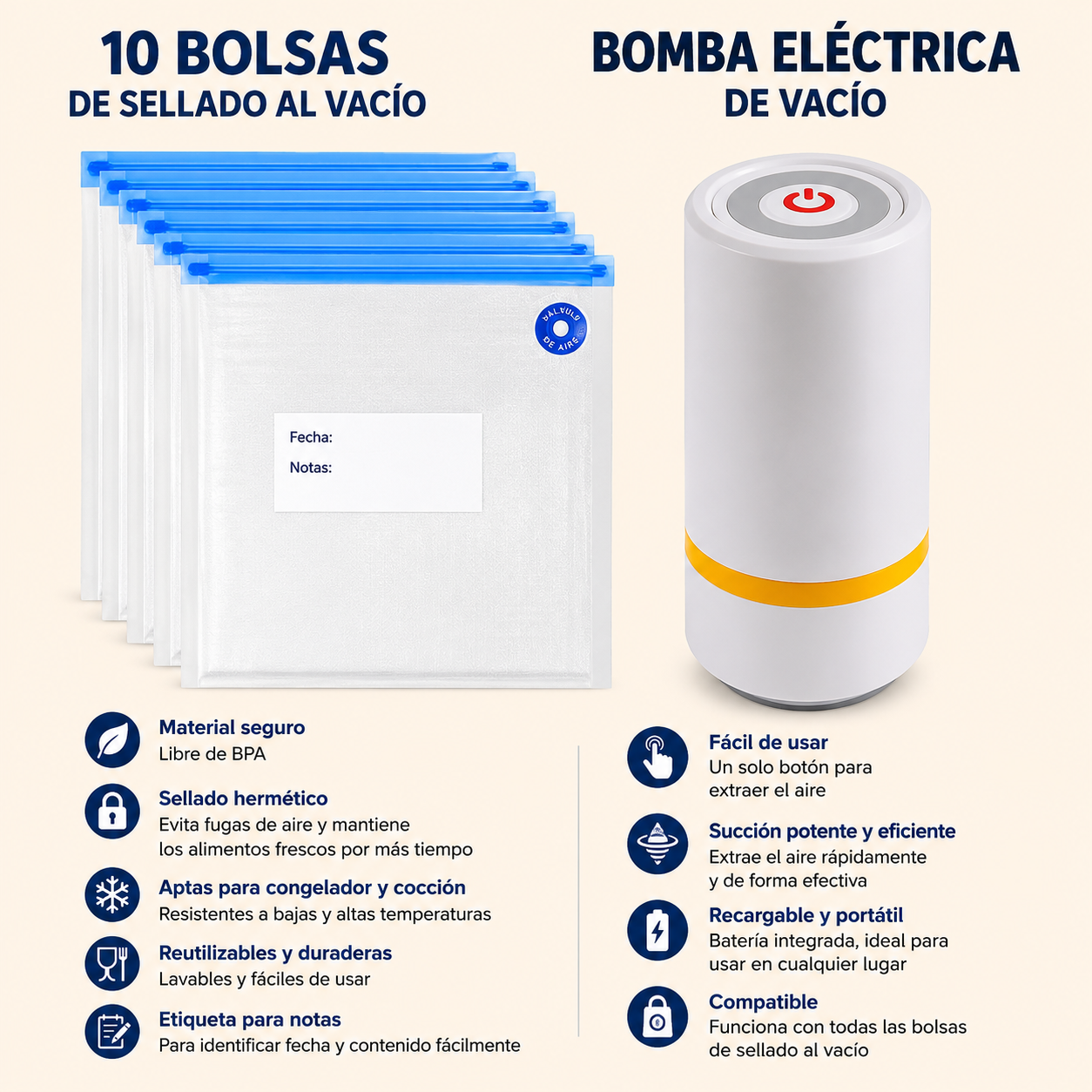 Bolsas Reutilizables al Vacío