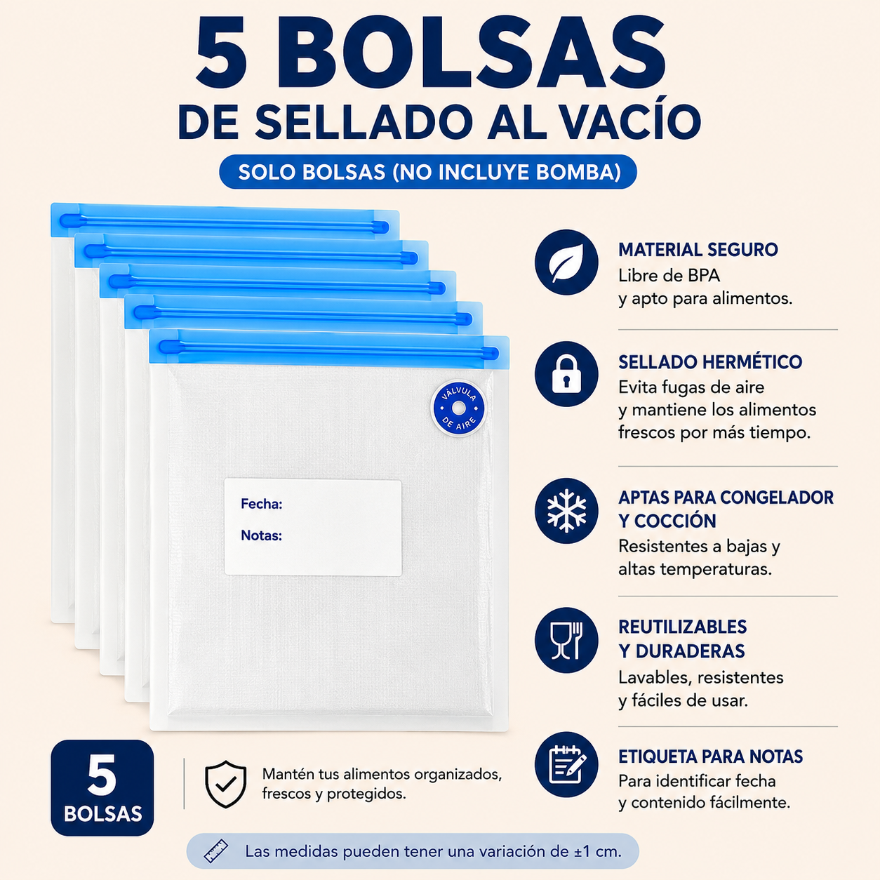 Bolsas Reutilizables al Vacío