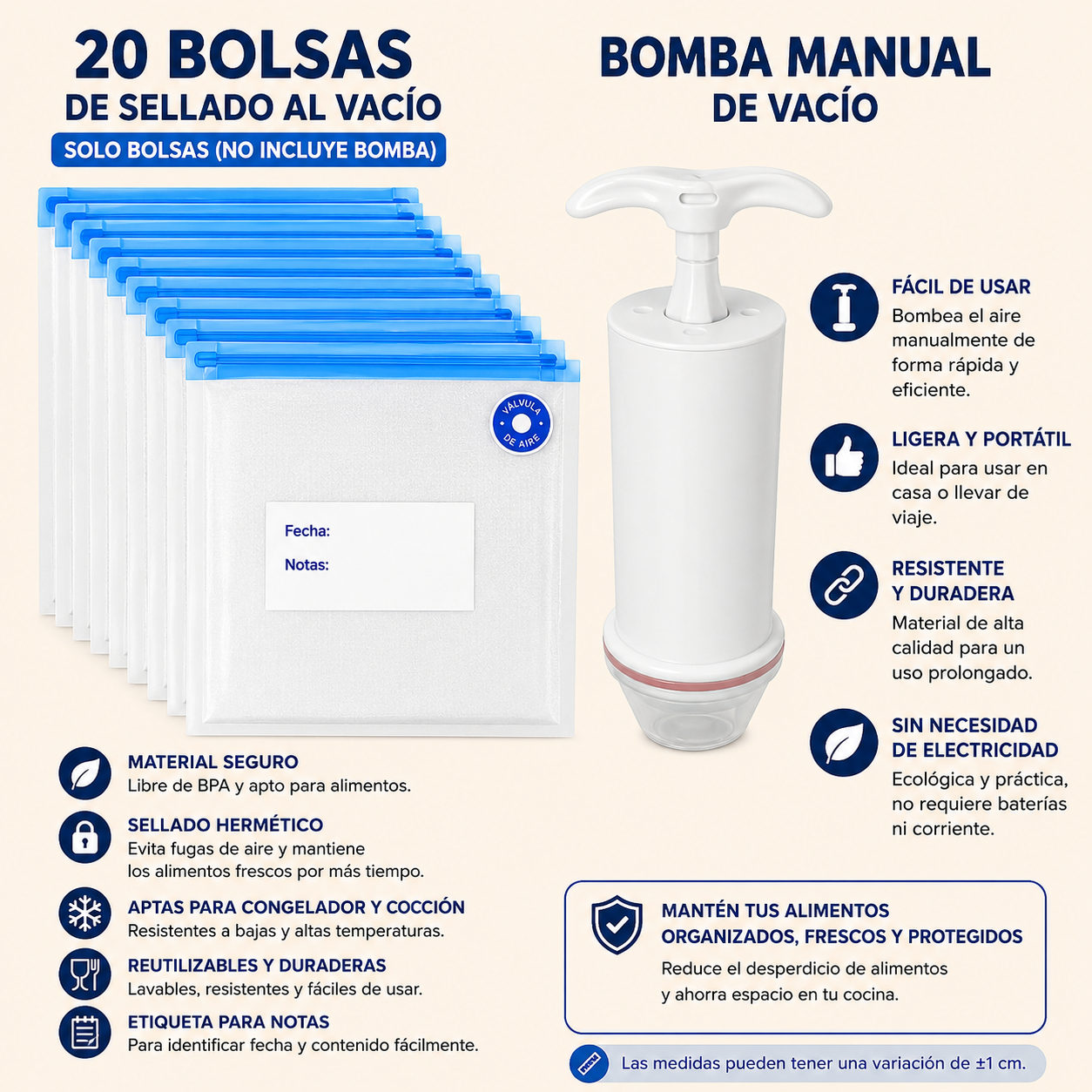 Bolsas Reutilizables al Vacío
