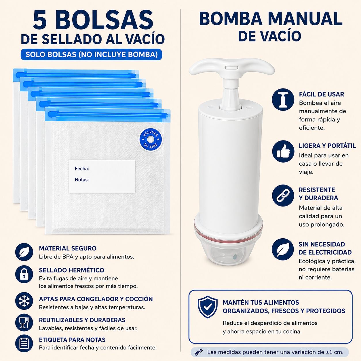 Bolsas Reutilizables al Vacío
