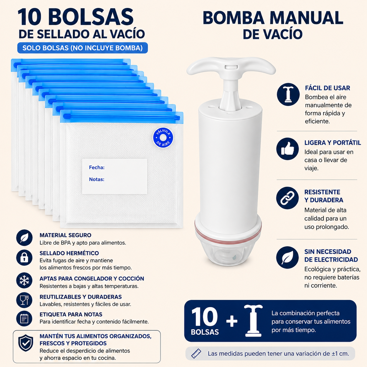 Bolsas Reutilizables al Vacío
