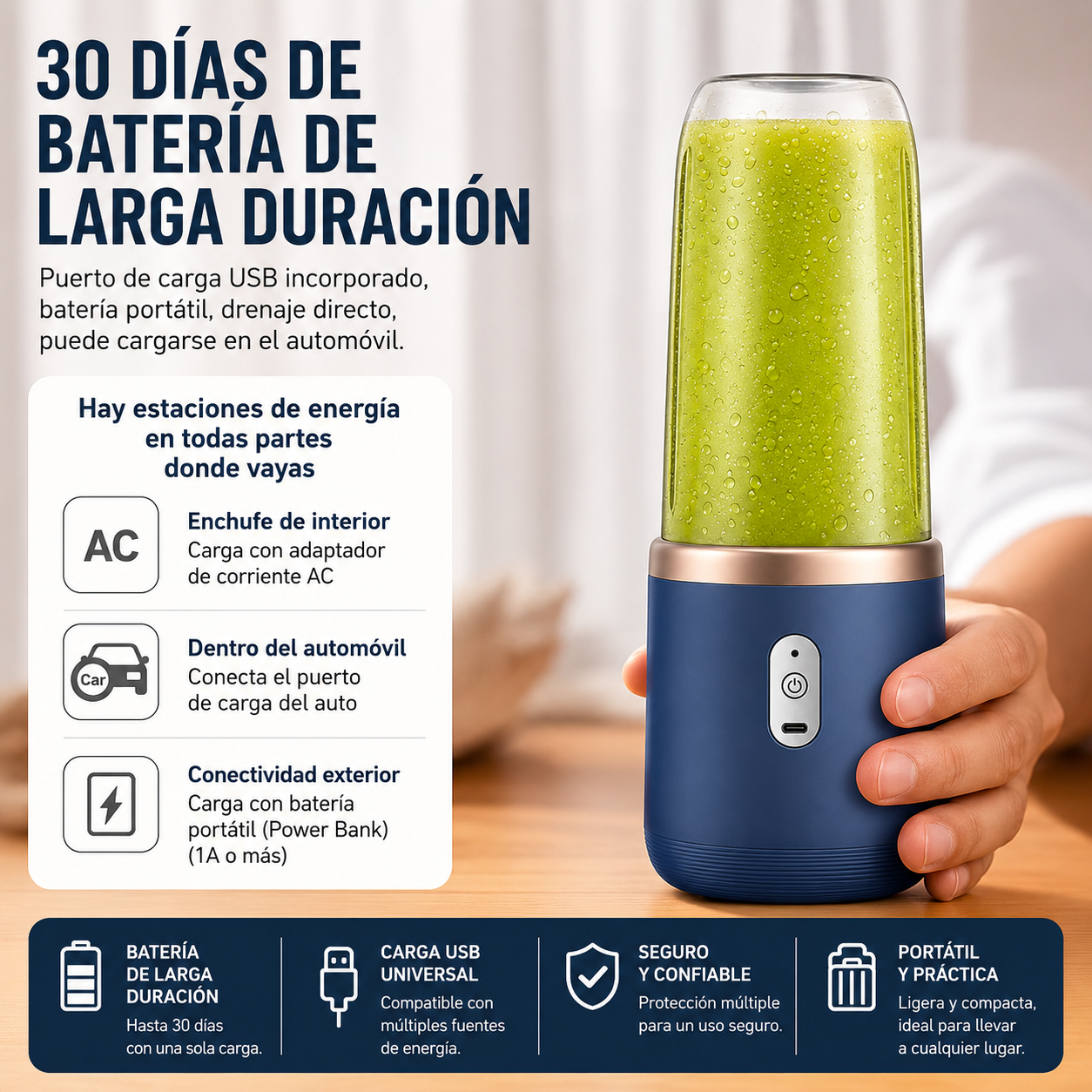 Mini Licuadora Portátil USB Recargable