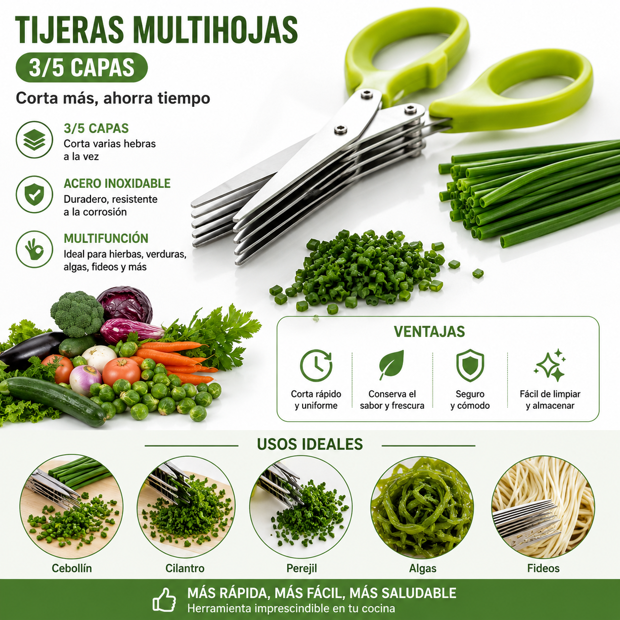 Tijeras Multihojas para Cocina