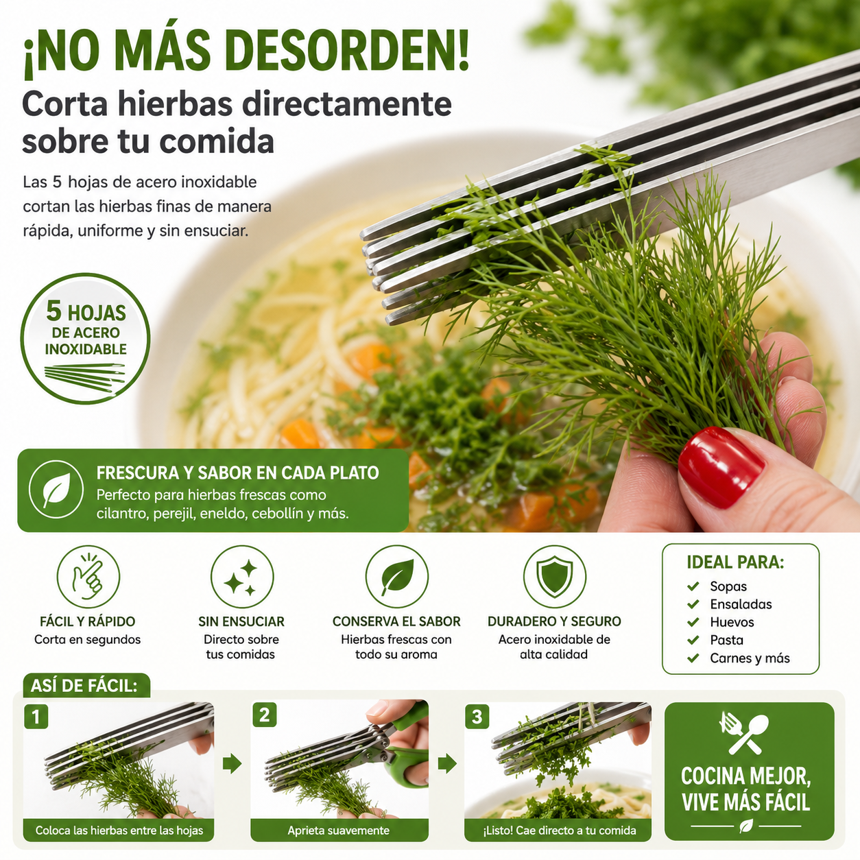 Tijeras Multihojas para Cocina